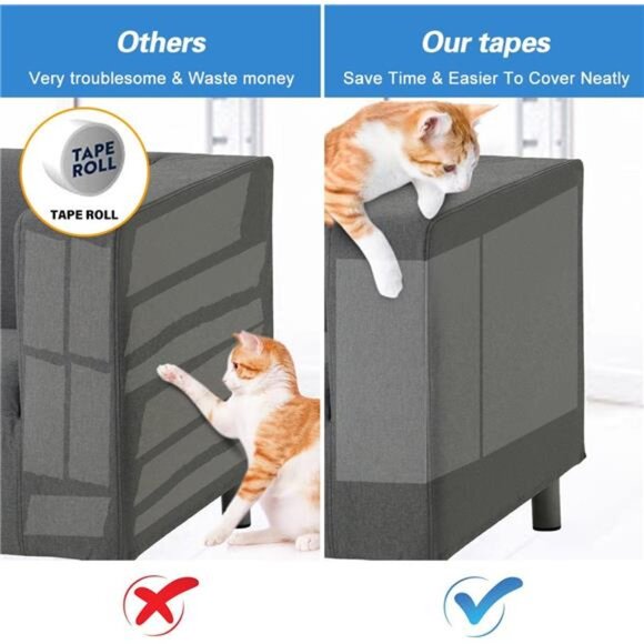 10 Pcs Extra Large Furniture Protectors from Cats, 5pcs 17" x12” & 5pcs 17"x10" - Picture 5 of 8